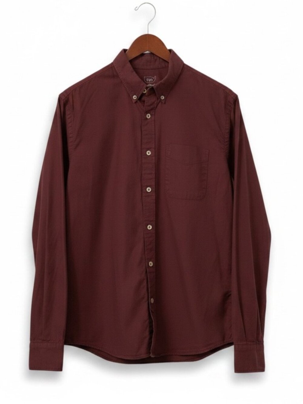Save Khaki United Shirt Mens M Burgundy Oxford Woven Button Down Cotton USA